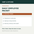 Cart & Kitchen Daily Employee Packet printable Oregon edition