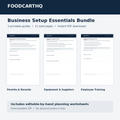 FoodcartHQ Business Setup Essentials Bundle: permits organizer, equipment planner and employee training PDF guides